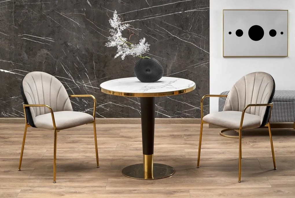 Set tavolo rotondo Morata + 4 sedie K500 beige