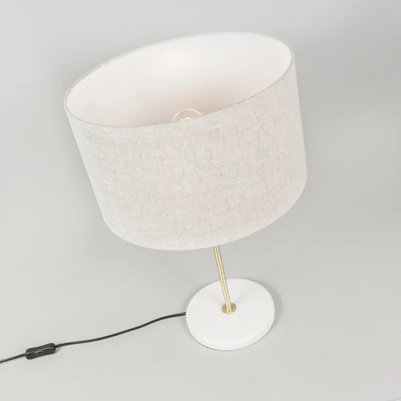 Lampada da tavolo in ottone con paralume grigio 35 cm - Kaso