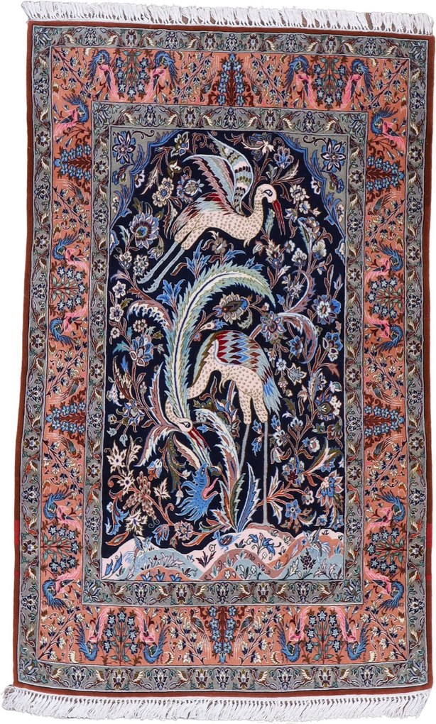 Isfahan Tappeto 120 x 190 (Iran) Annodato A Mano