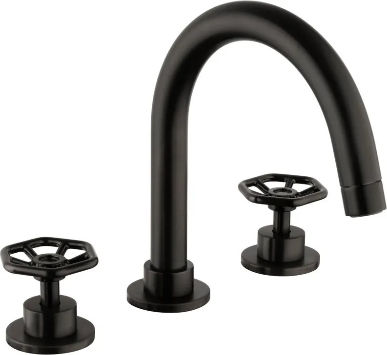 Rubinetto per lavabo a canna media getto laminare cristallino Flower nero spazzolato opaco JACUZZI RUBINETTERIA