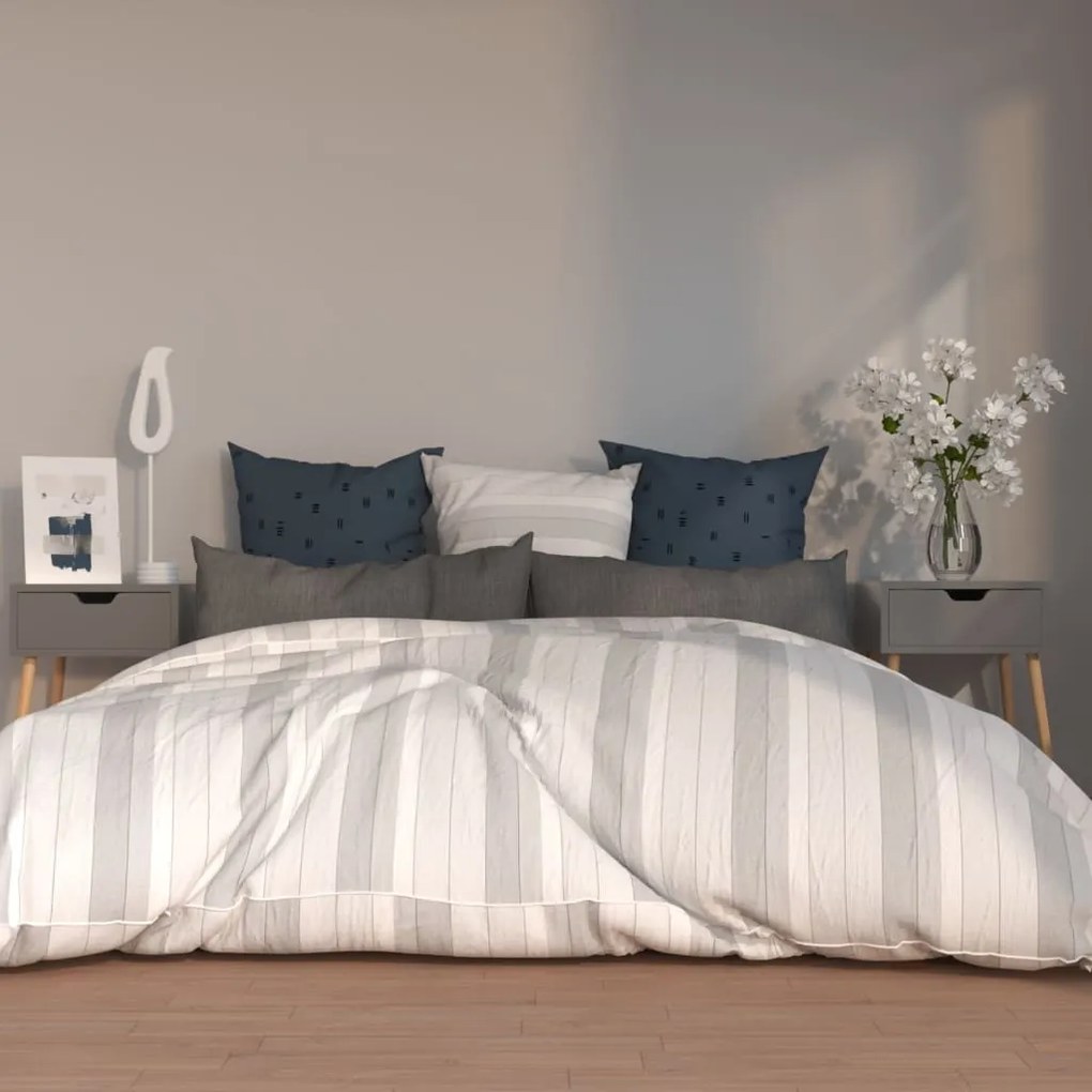 Comodini 2 Pz Grigi 40x40x56 Cm İn Legno Multistrato /