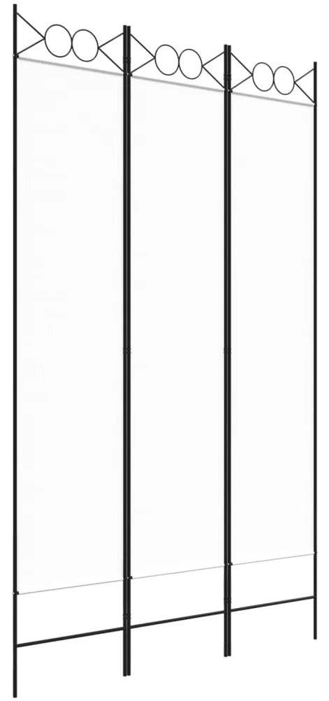 Divisorio a 3 pannelli bianco 120x200 cm in tessuto