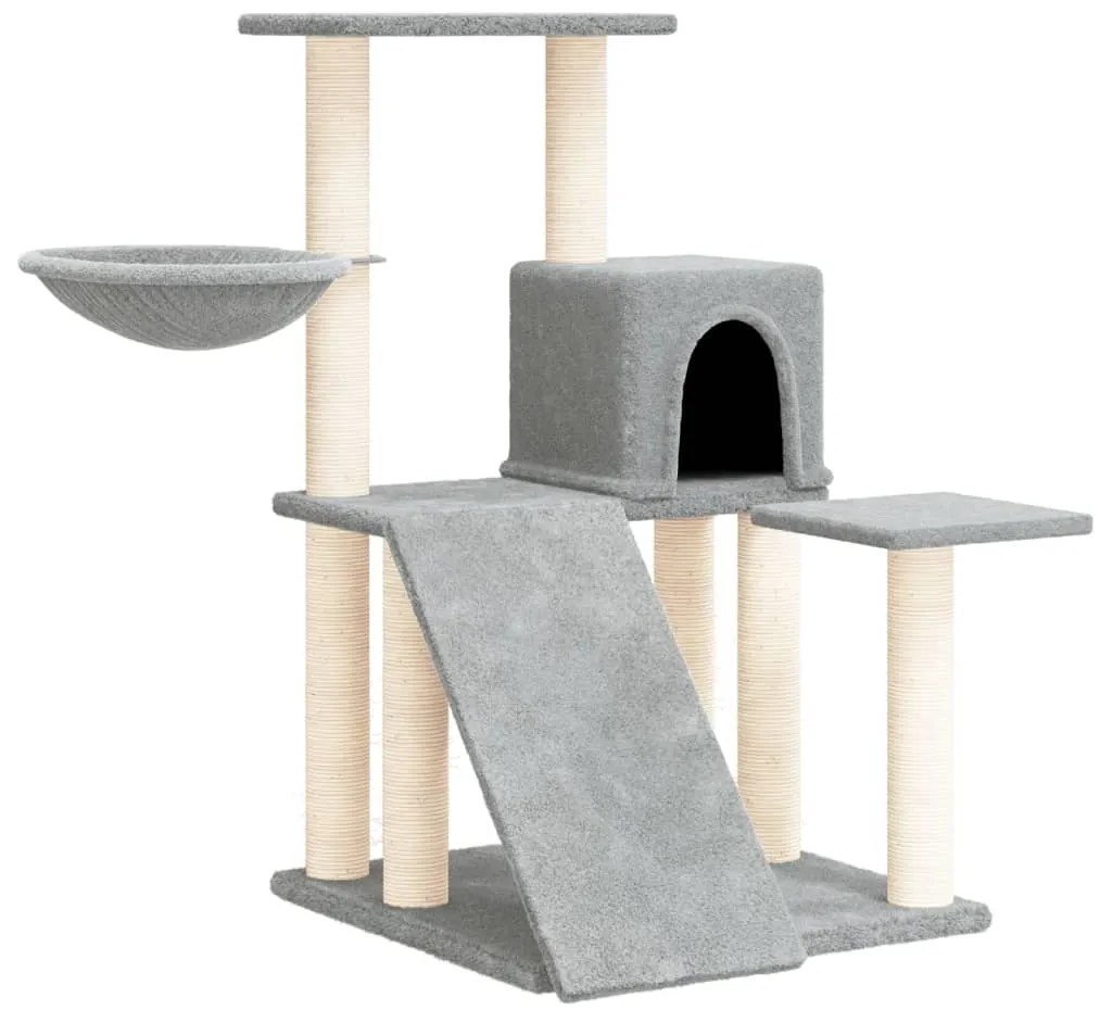 Albero per gatti con tiragraffi in sisal grigio chiaro 82 cm