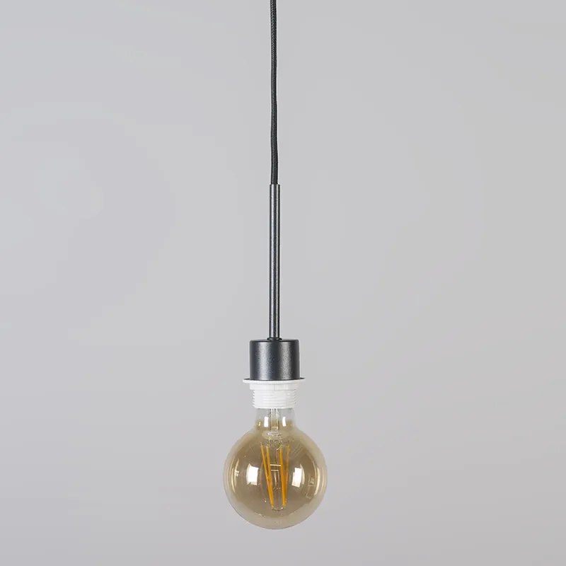 Lampada a sospensione moderna nera con paralume 45 cm bianco - Combi 1