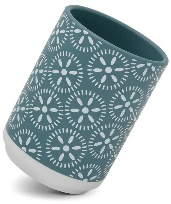 Set accessori bagno 3 pezzi da appoggio in ceramica turchese cobalto Circus