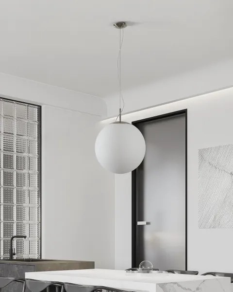 Eglo 63271 - Lampada a sospensione su cavo PIEDALE 1xE27/60W/230V Ø 43 cm cromo opaco