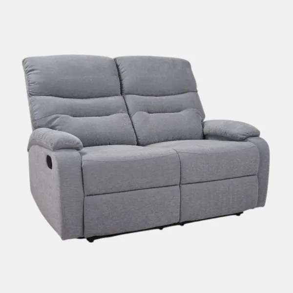 Divano 2 Posti Relax Manuale L135 cm in Tessuto Grigio SOAVE