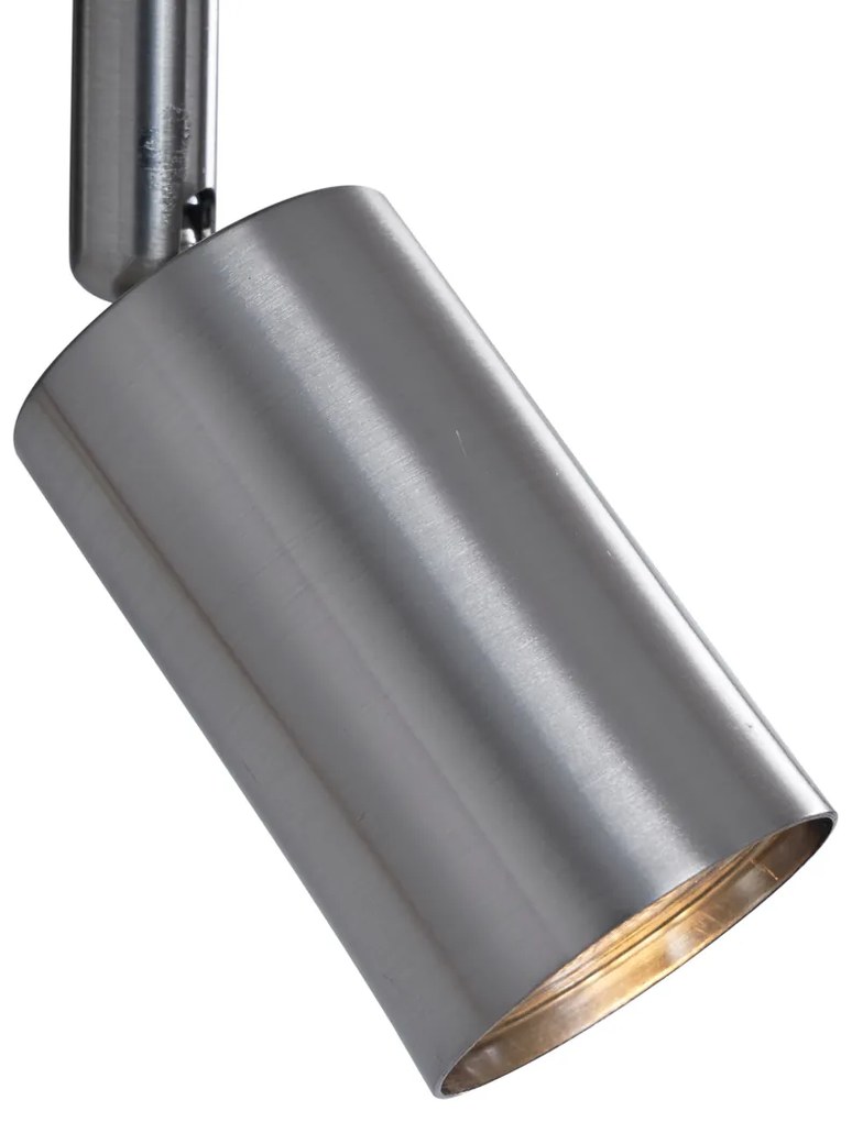 Lampada da parete moderna in acciaio con USB-C inclinabile - Rex