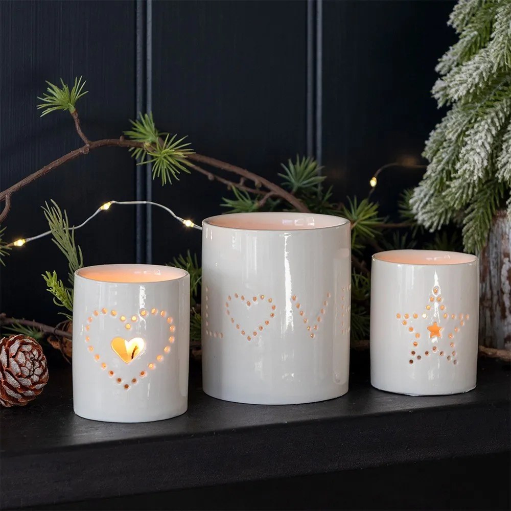Portacandele in ceramica per tea light Heart - Rex London