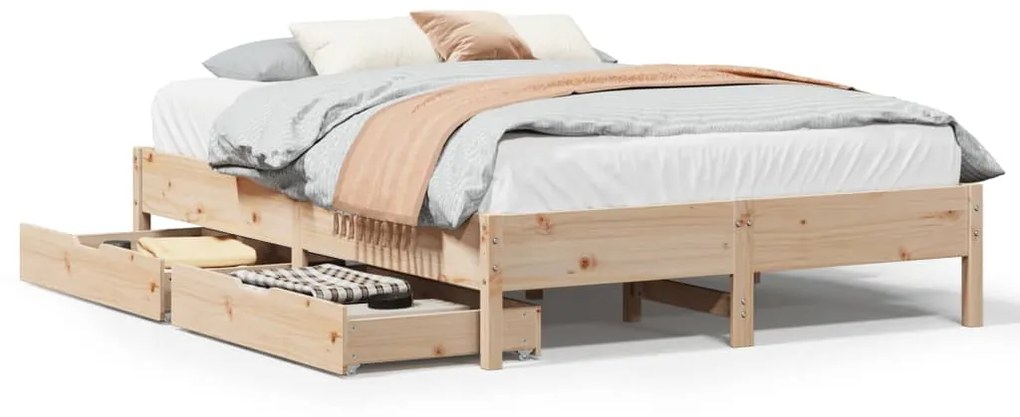 Letto senza materasso 120x190 cm in legno massello di pino