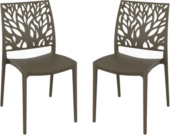 Sedia per interno o esterno impilabile Tortora - ALEA 2 sedie