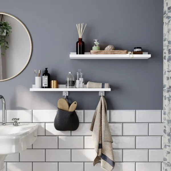 Set di 2 mensole da parete SHELFY bianche