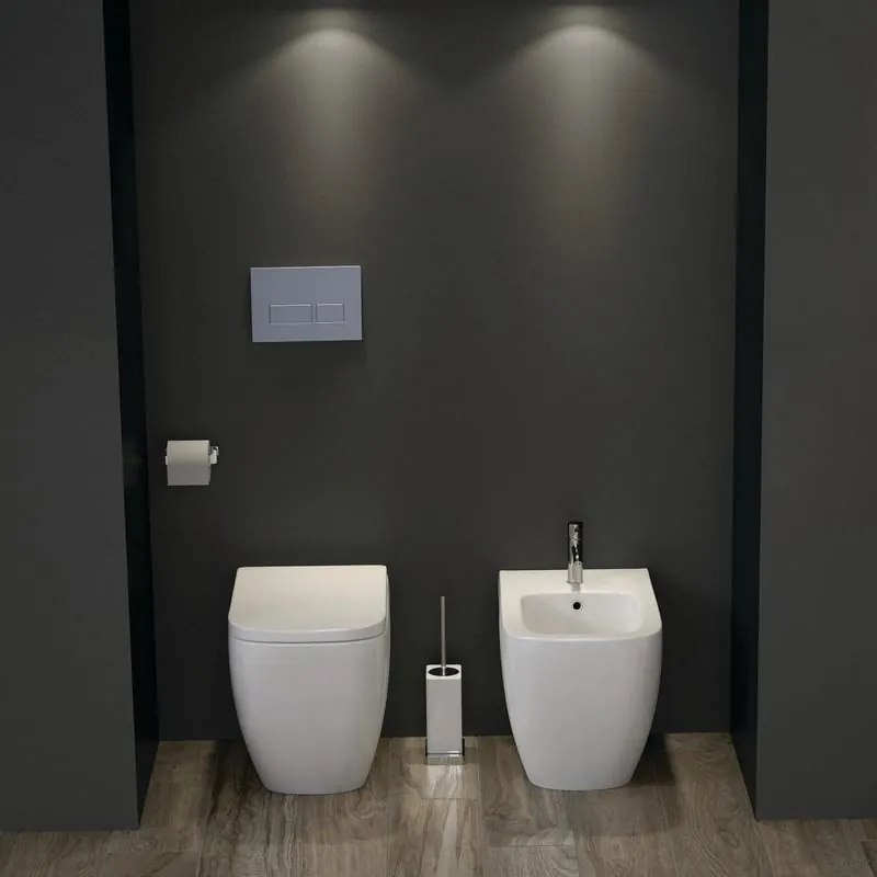 Coppia sanitari scarico a parete caroline bianco lucido WC: P 55 x L 38 x H 56 cm, bidet: P 60 x L 38.5 x H 24 cm