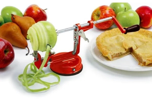 Trade Shop - Sbuccia Mela Affetta Taglia Pela Pere Pulisci Patate Frutta Leva Torsoli Acciaio