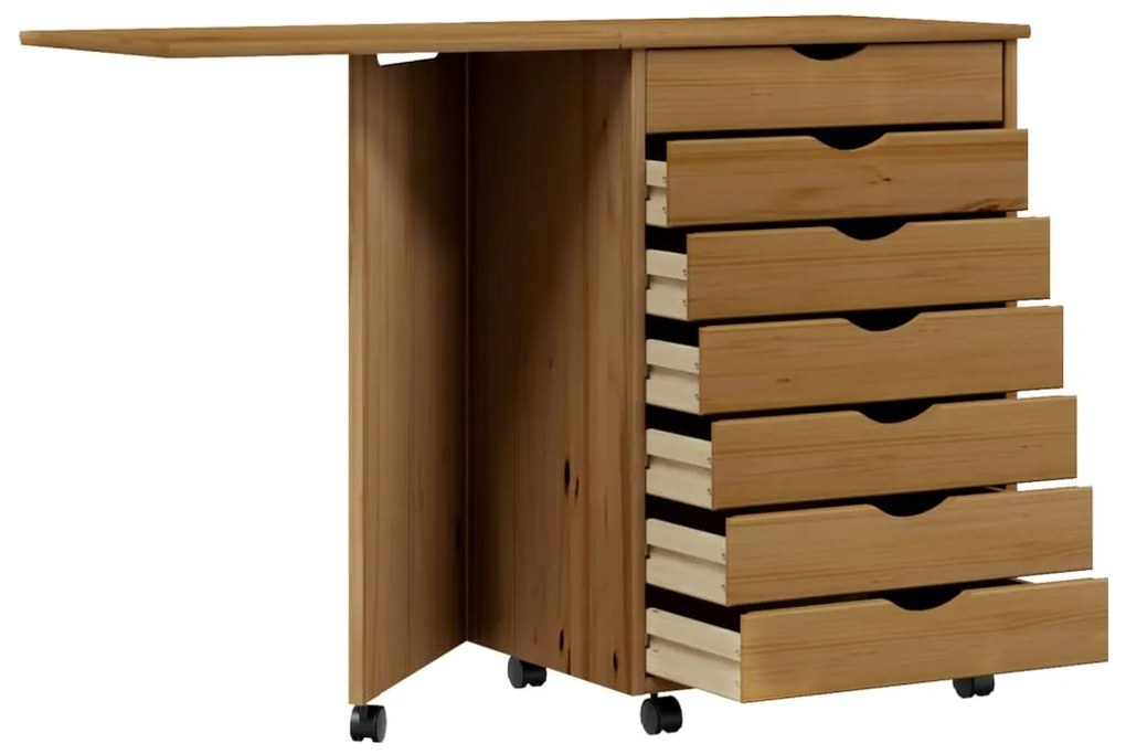 Armadietto rotante con scrivania moss miele legno massello pino