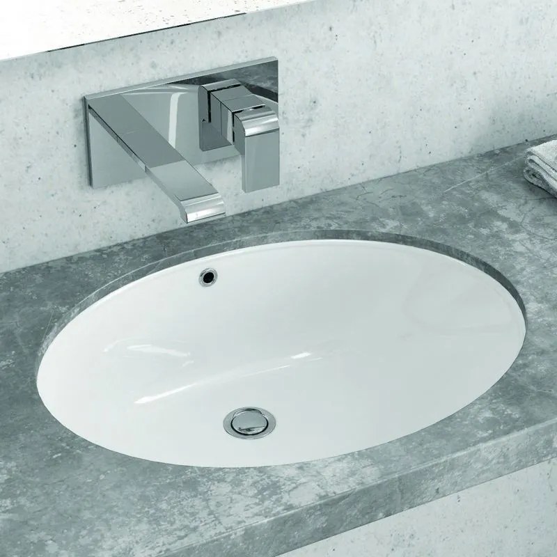 Kamalu - lavabo bagno ovale installazione sottopiano | litos-s400