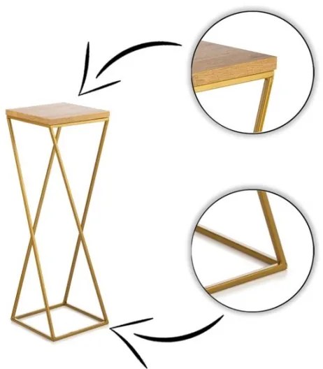 Portafiori LOFT 70x24 cm oro/marrone