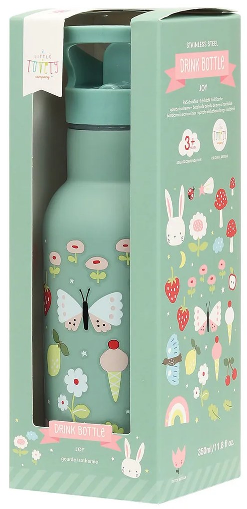 A Little Lovely Company - borraccia in acciaio inox, 350 ml - allegria