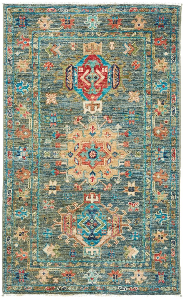 Samarkand Tappeto orientale 80x120 Verde (Pakistan) Annodato A Mano