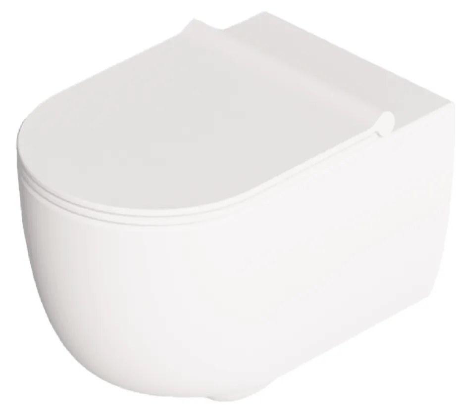 Wc Sospeso Senza Brida Alice Ceramica "Unica 55" Bianco Opaco