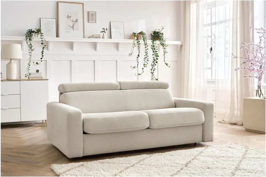 Divano color crema allungabile 195 cm Monaco – Bobochic Paris