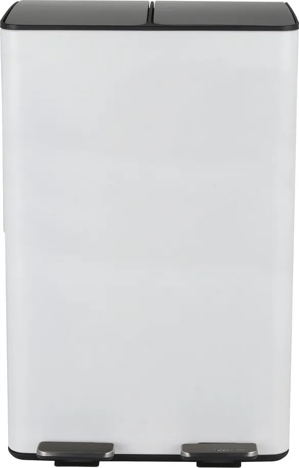 Cestino per la spazzatura bianco opaco in acciaio per raccolta differenziata/con pedale 2x30 l Aliya – Spirella
