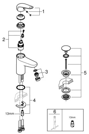 GROHE 24326001 - Miscelatore lavabo SWIFT DN 15, misura M, cromo lucido