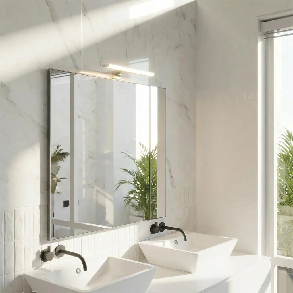 Lampada LED da Specchio 35cm 4W Bidirezionale IP44 Tripla Installazione Colore Bianco Caldo 3.000K