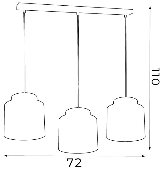 Lampadario su filo FRODI 3xE27/60W/230V nero