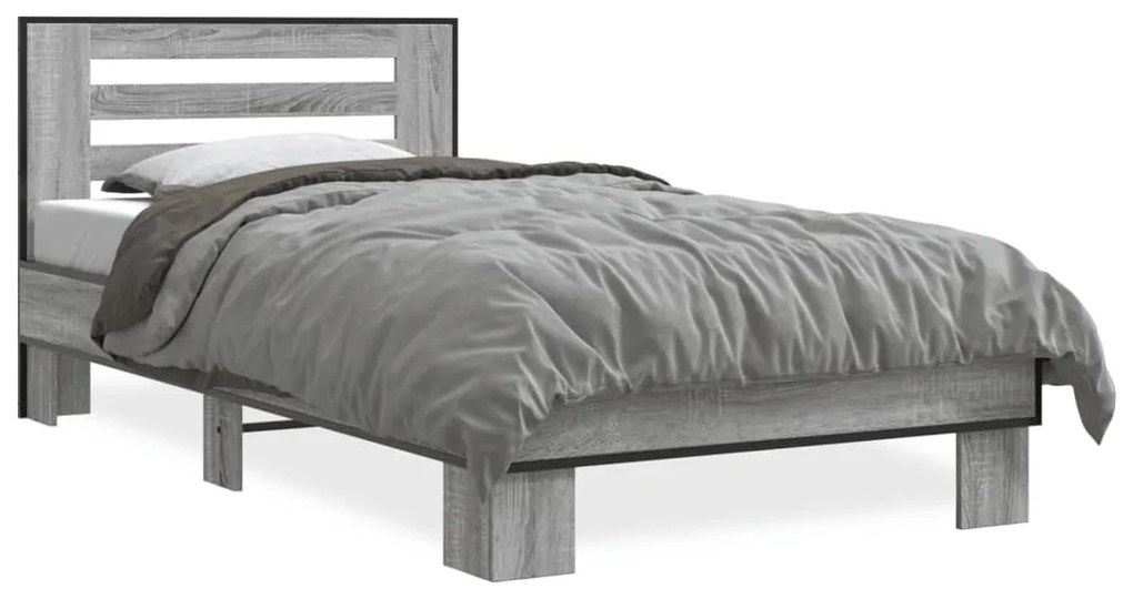 Giroletto Grigio Sonoma 75x190cm İn Legno Multistrato E Metallo /