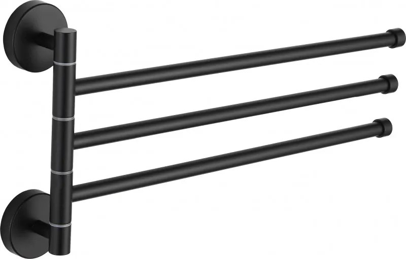 Mexen appendiabiti girevole triplo per asciugamani, nero - 7039243-70