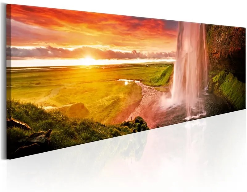 Quadro Seljalandsfoss Waterfall  Colore Marrone, Dimensioni e Misure 120x40