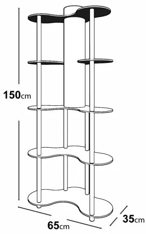 Lampada da terra con mensole NOTO 1xE27/40W/230V nera