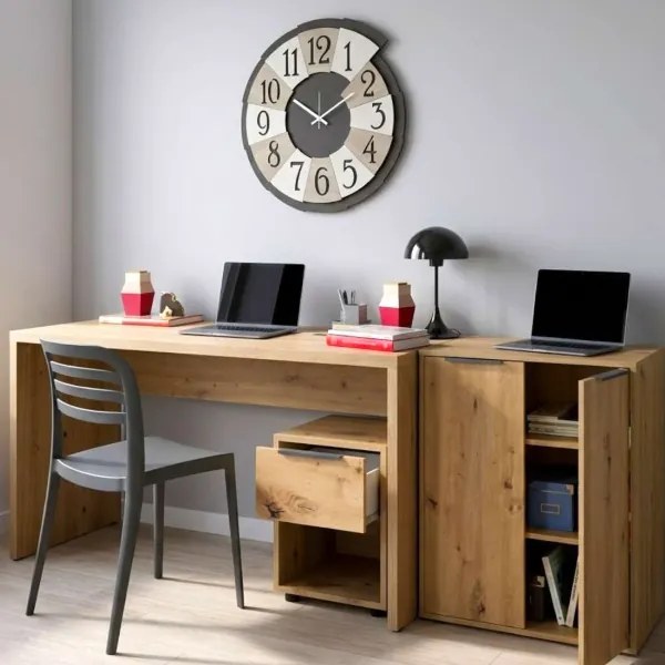 Cassettiera in legno Tikon 36x45h cm con Cassetto e Vano Giorno Rovere