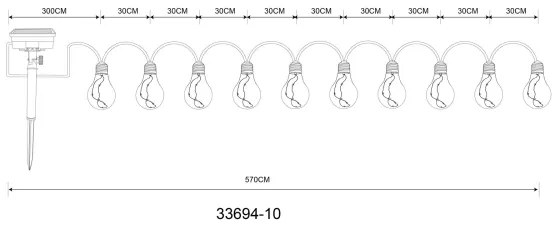 Globo 33694-10 - LED Solare catena decorativa 50xLED/0,06W/3,2V IP44