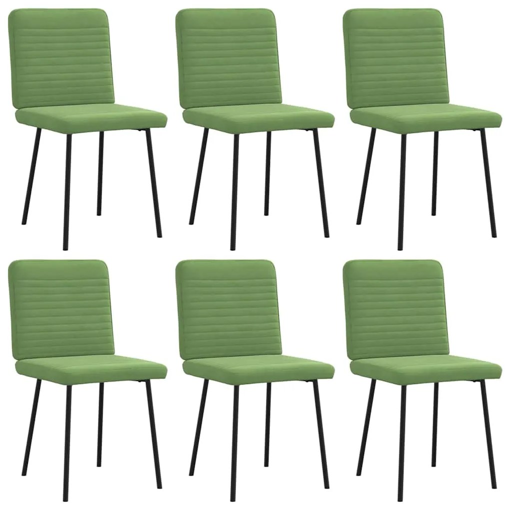 Sedie Da Pranzo Girevoli 6 Pz Verde Chiaro İn Velluto /
