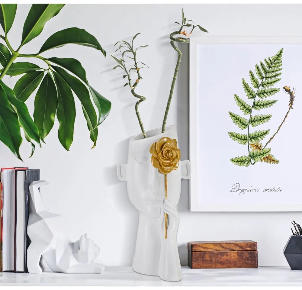 Vaso in poliresina bianca 27 cm Fiore - Mauro Ferretti