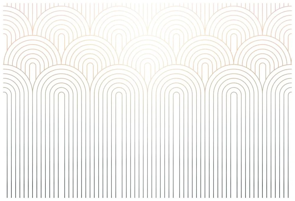 Carta da parati autoadesiva – Motivo arcobaleno Mid-Century ombreggiato