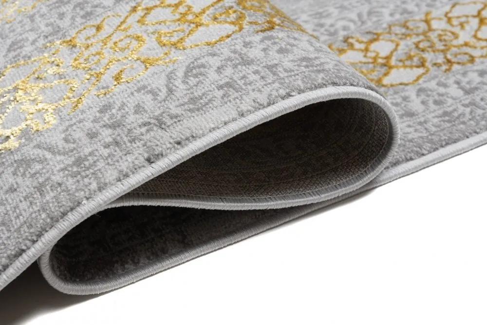 Esclusivo tappeto grigio con motivo orientale dorato Larghezza: 160 cm | Lunghezza: 230 cm