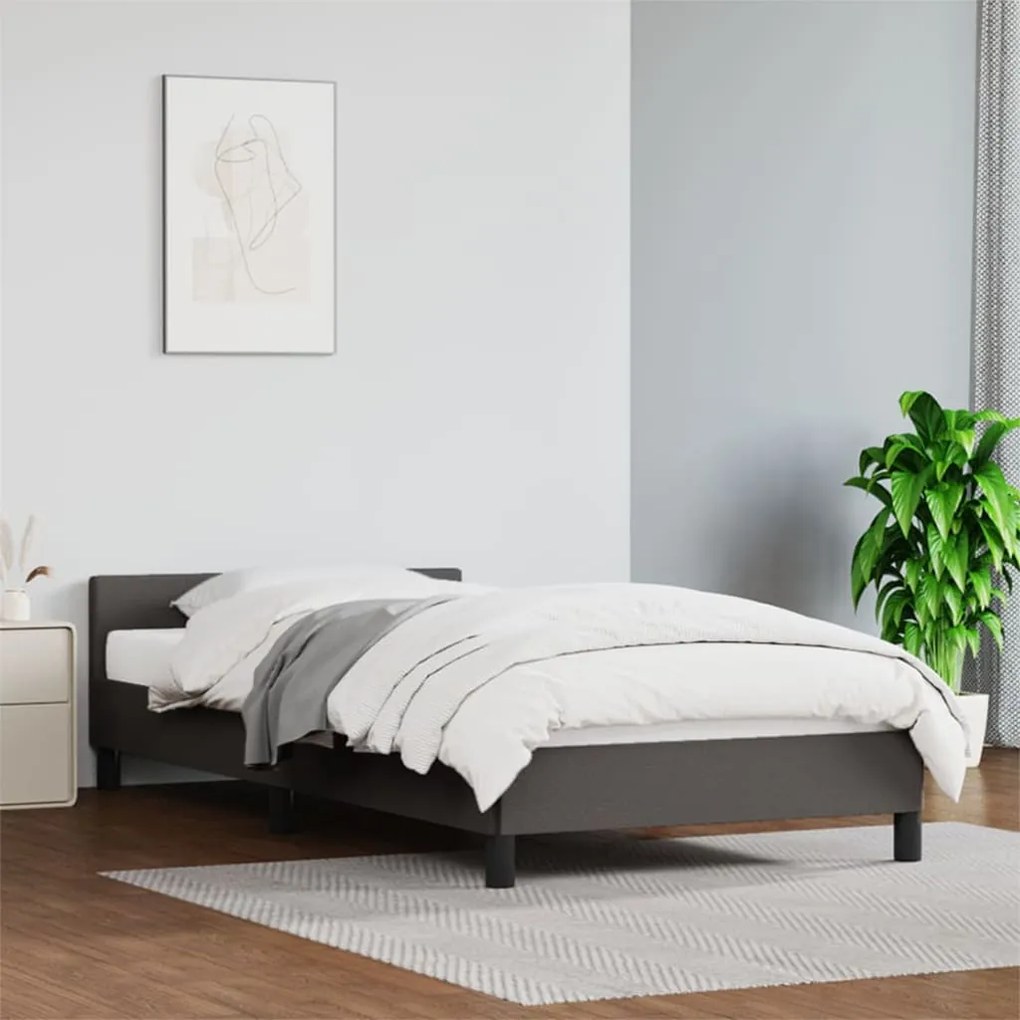 Giroletto Con Testiera Senza Materasso Grigio 90x200 Cm /