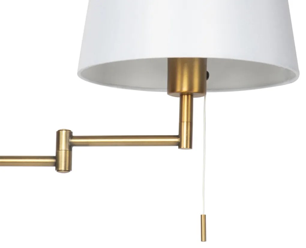 Lampada da parete intelligente bronzo con paralume bianco incl. Wifi A60 - Ladas Deluxe