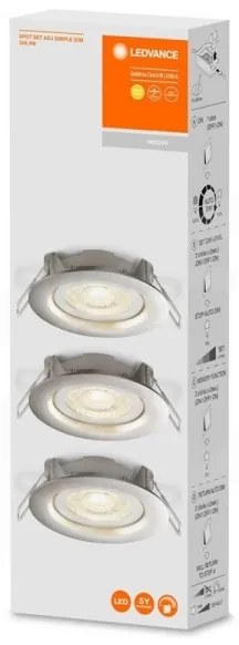 Ledvance - SET 3x faretti da incasso dimmerabili LED SIMPLE LED/4,9W/230V