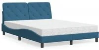 Letto con Materasso Blu 140x200 cm in Vellutocod mxl 91472