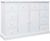 Credenza con 10 Cassetti Bianca 113x30x79 cm in Legno 284177