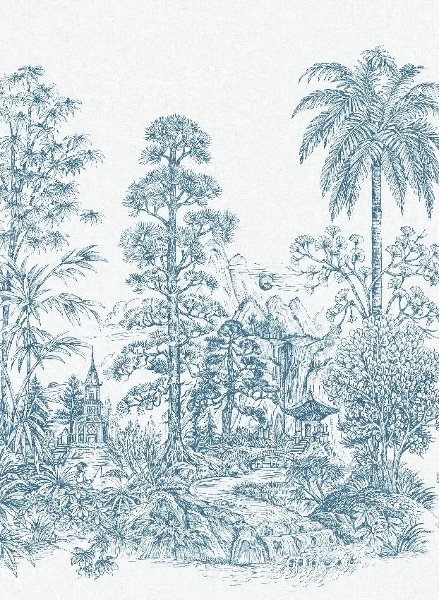 Jannelli & Volpi Wandbild Mandalay - White Blue Panel 8