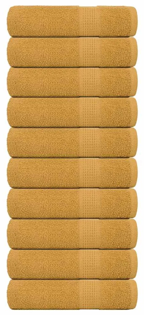 Asciugamani 10 Pz Oro 50x100 Cm 360 G/m² 100% Cotone /