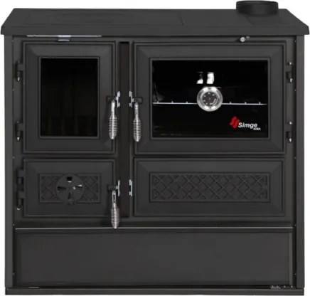 Cucina A Legna In Acciaio E Ghisa Leonora Nera 9 kW 4 Stelle