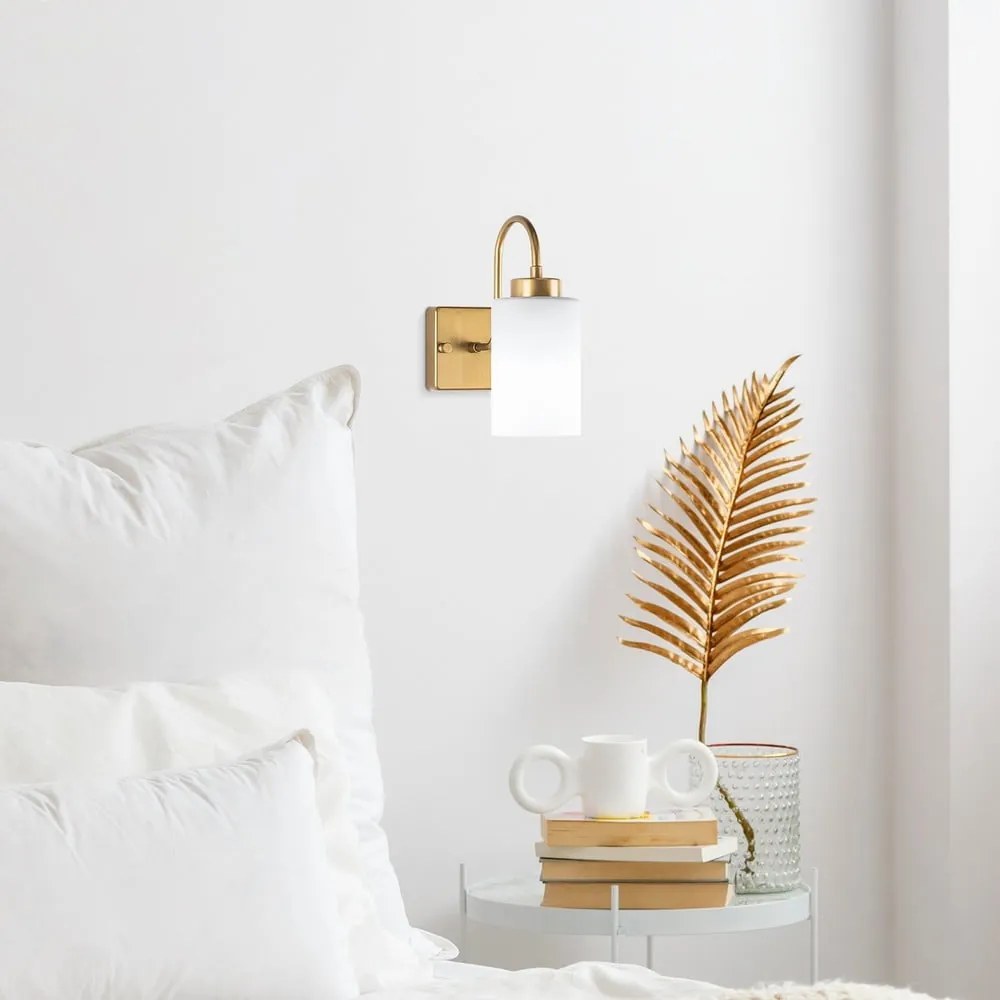 Lampada da parete in bianco e oro ø 10 cm Duzsuz - Opviq lights