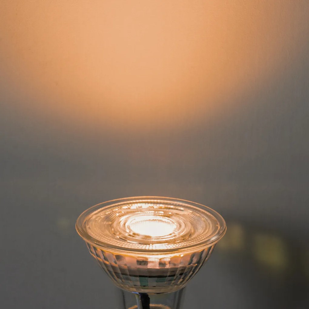 Set di 5 lampadine LED GU10 50mm dimmerabili a 3 livelli in Kelvin trasparente 4,9W 450 lm 2000-2700K