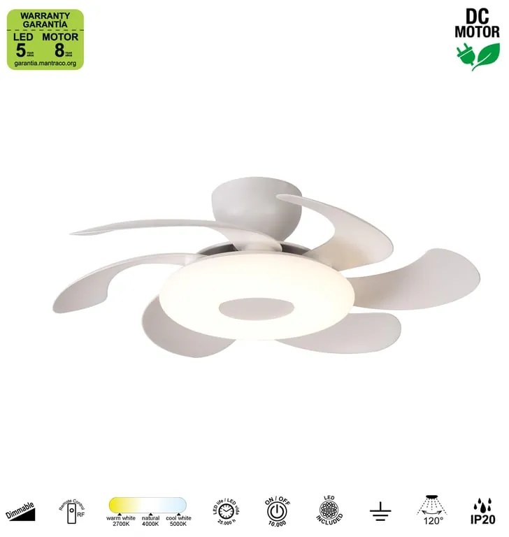 Ventilatore da soffitto Flower bianco , D. 50 cm MANTRA